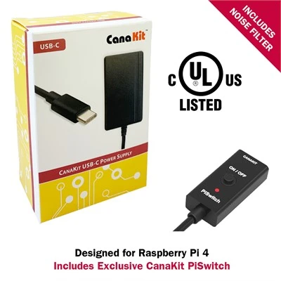 CanaKit 3.5A USB-C Power Supply with Noise Filter