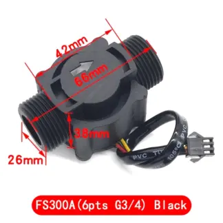 FS300A Water Flow Sensor - G3/4 Black - cover image