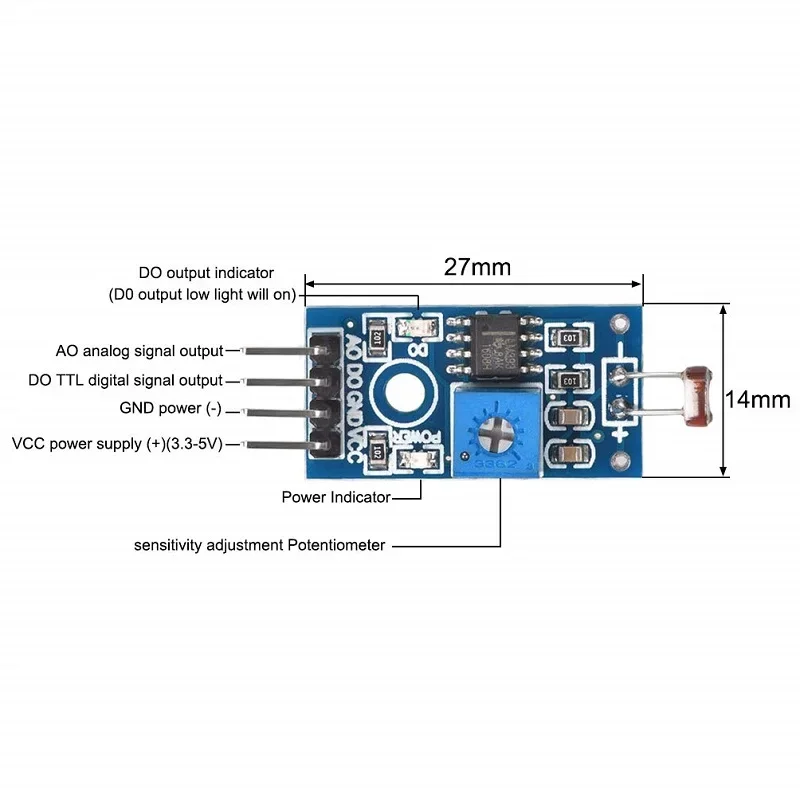 KY-018 Photosensitive Sensor Module - Light Detection, 5V DC, For Arduino & DIY Projects - View #9