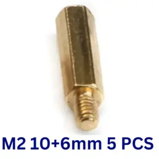 Standoff Spacer M2 x 10+6mm Hex Brass with Thread - 5PCS