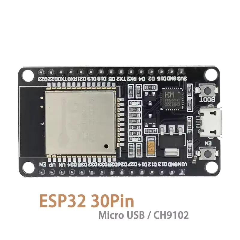 ESP32 30-Pin Development Board with Micro USB and CH9102 USB-to-Serial Chip