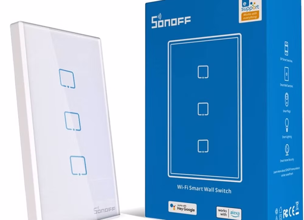 SONOFF T0 WiFi Smart Touch Wall Switch – (1/2/3 Gang, White)